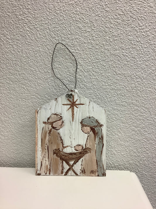 Manger Scene Wood Ornament