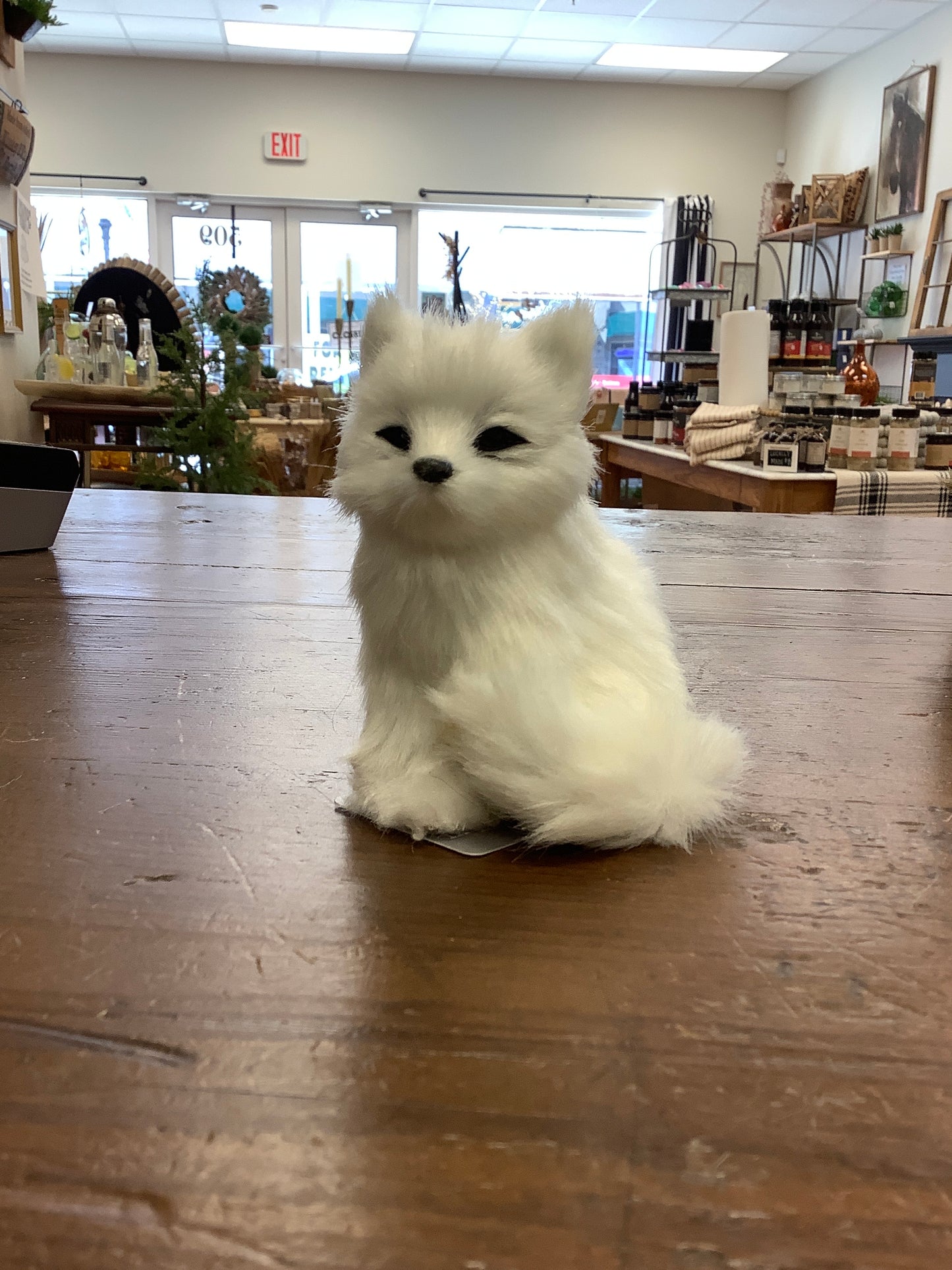 Large White Fluffy Fox Ornaments