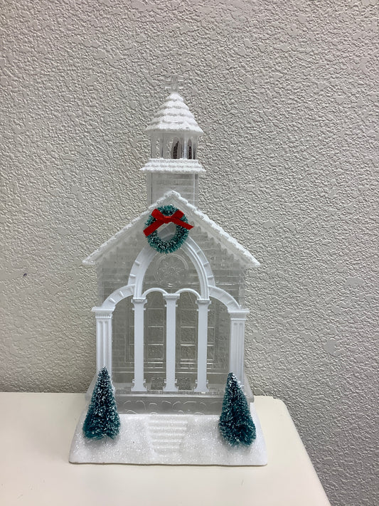 Snow Globe Lighted Church