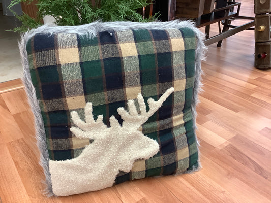 Checkered Deer pillow 18x18