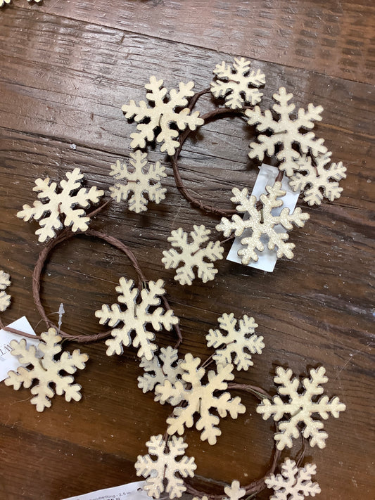 Wooden Snowflake Candle Ring