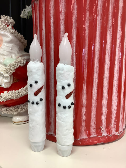 Flameless Snowman Candles