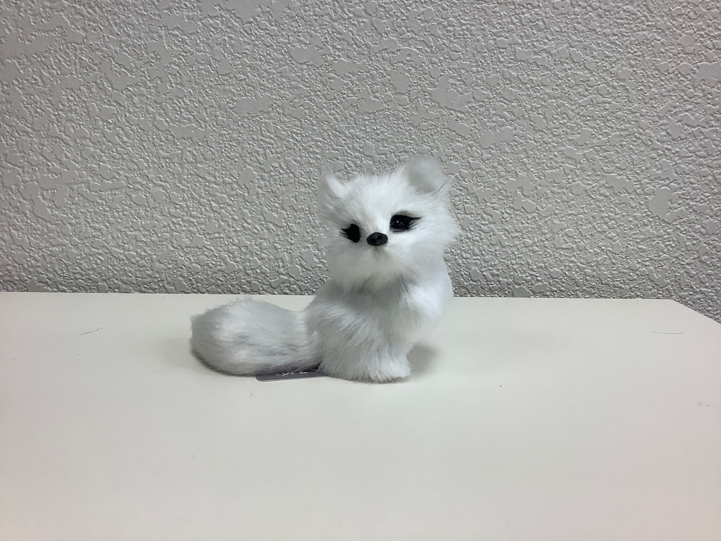 Small White Fluffy Fox Ornament