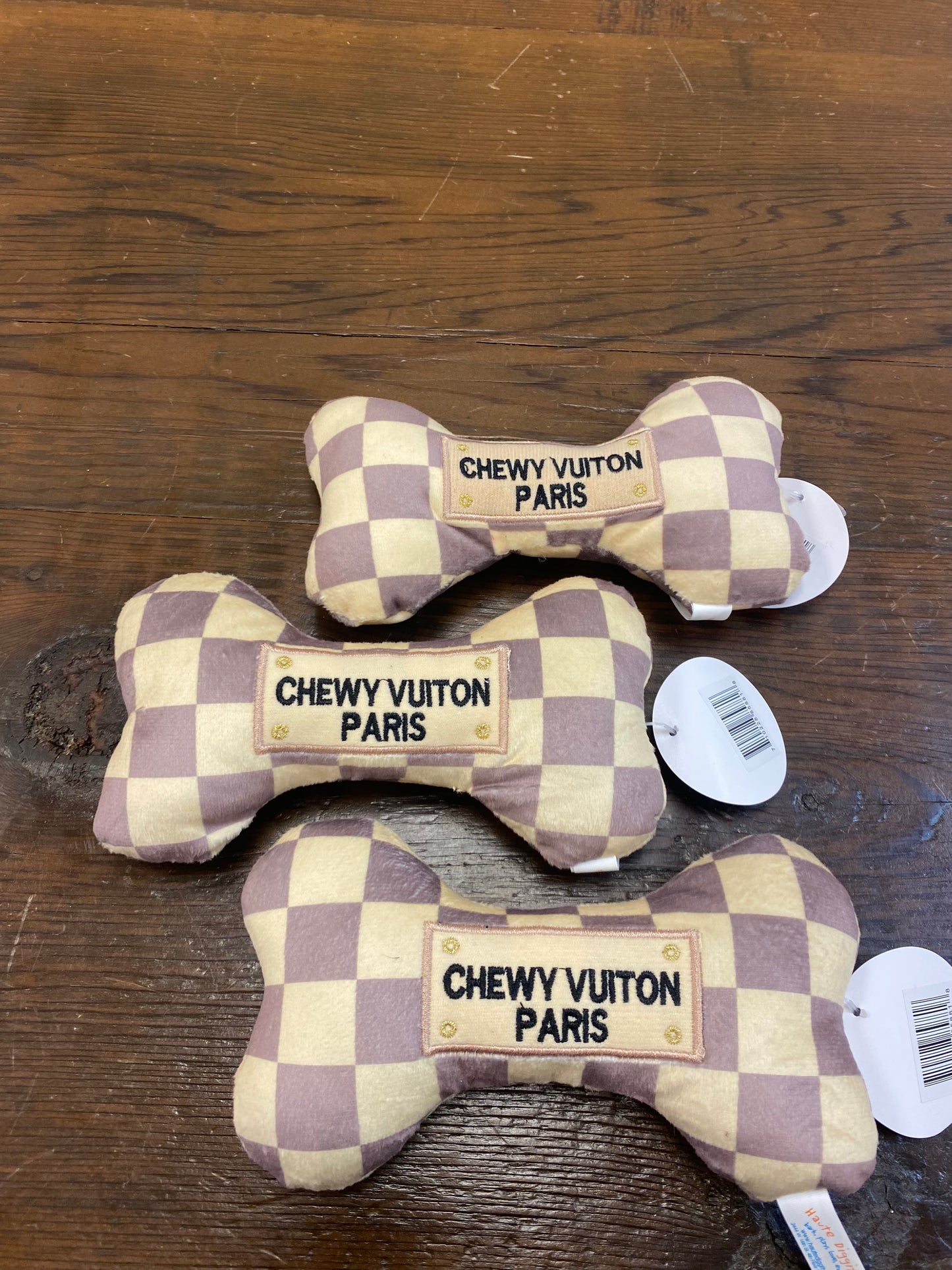 Chewy Vuiton Paris Bone Dog Toy