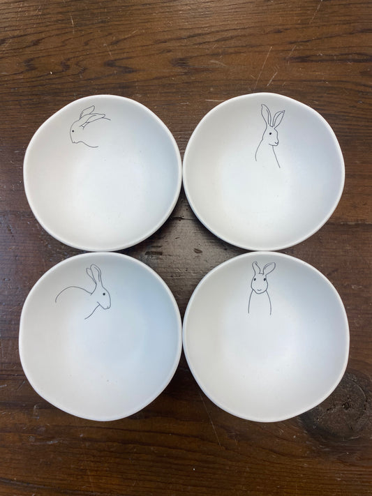 Stoneware Bowls W Rabbit