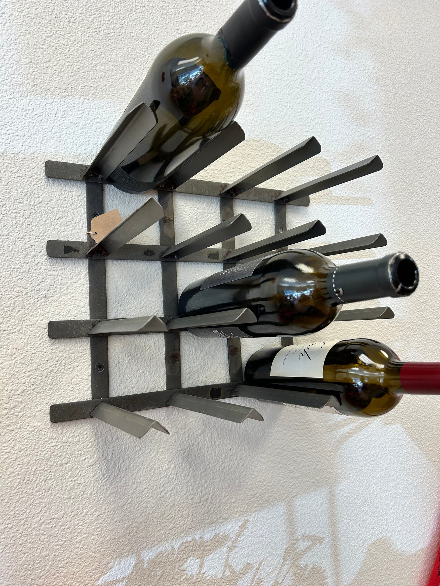 Iron wall wine rack