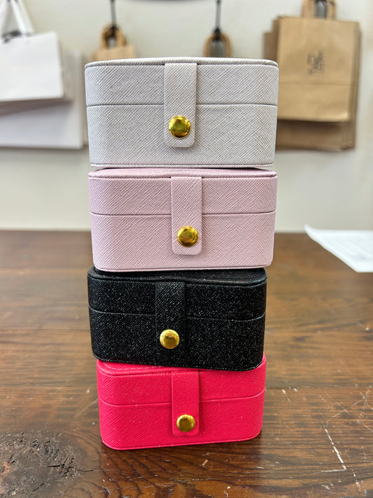 Mini Faux Leather Jewelry Boxes with Glitter