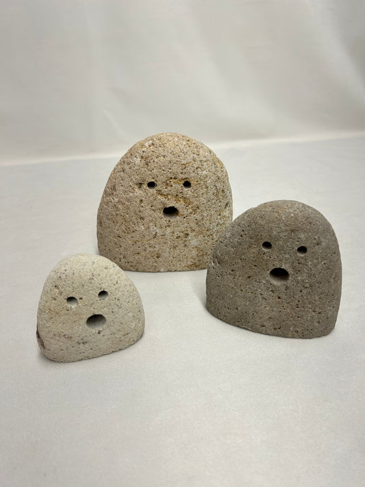 Tabletop River Rock Ghosts