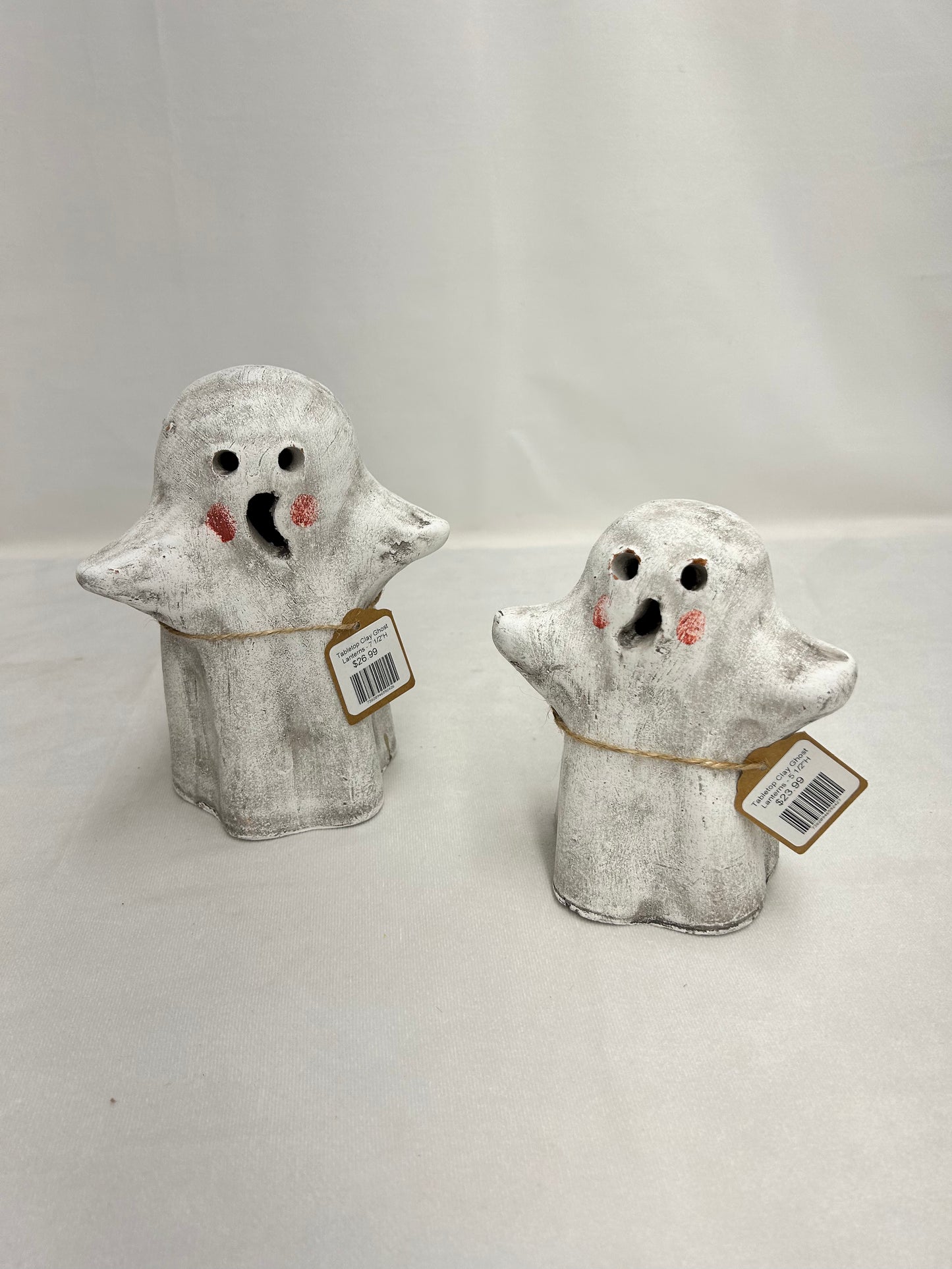 Tabletop Clay Ghost Lanterns