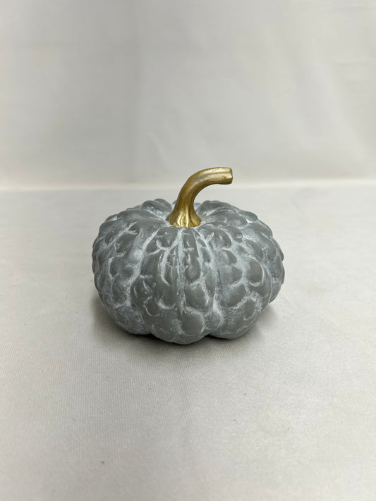 Small Grey Gold Patchy Pumpkin