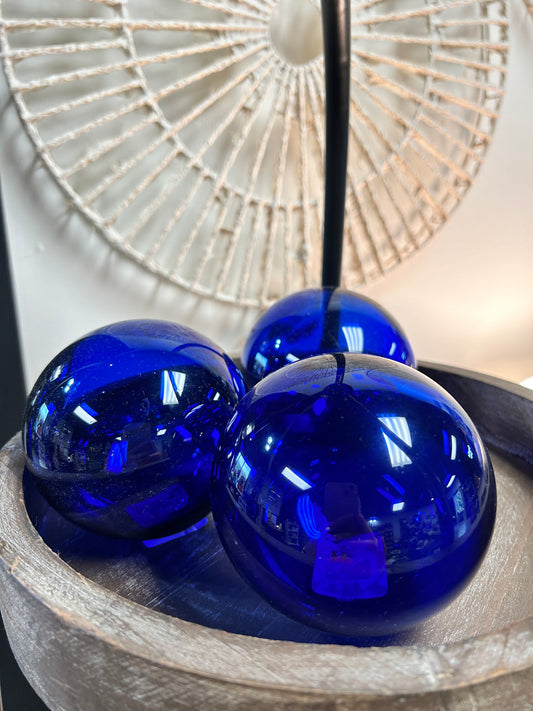 Recycled Glass Ball in Blue