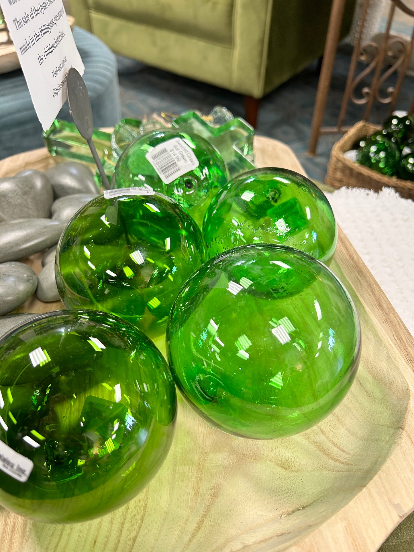 Recycled Glass Ball in Green