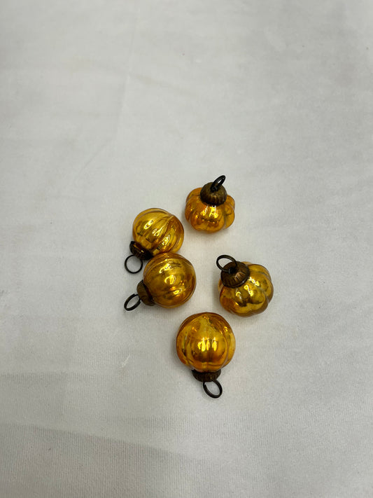 Orange Pumpkin Glass Ornaments