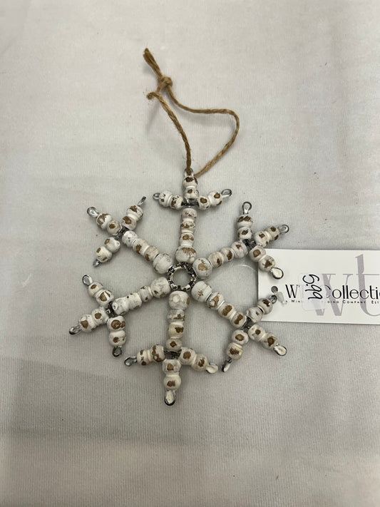 Small Beaded Snowflake Ornament