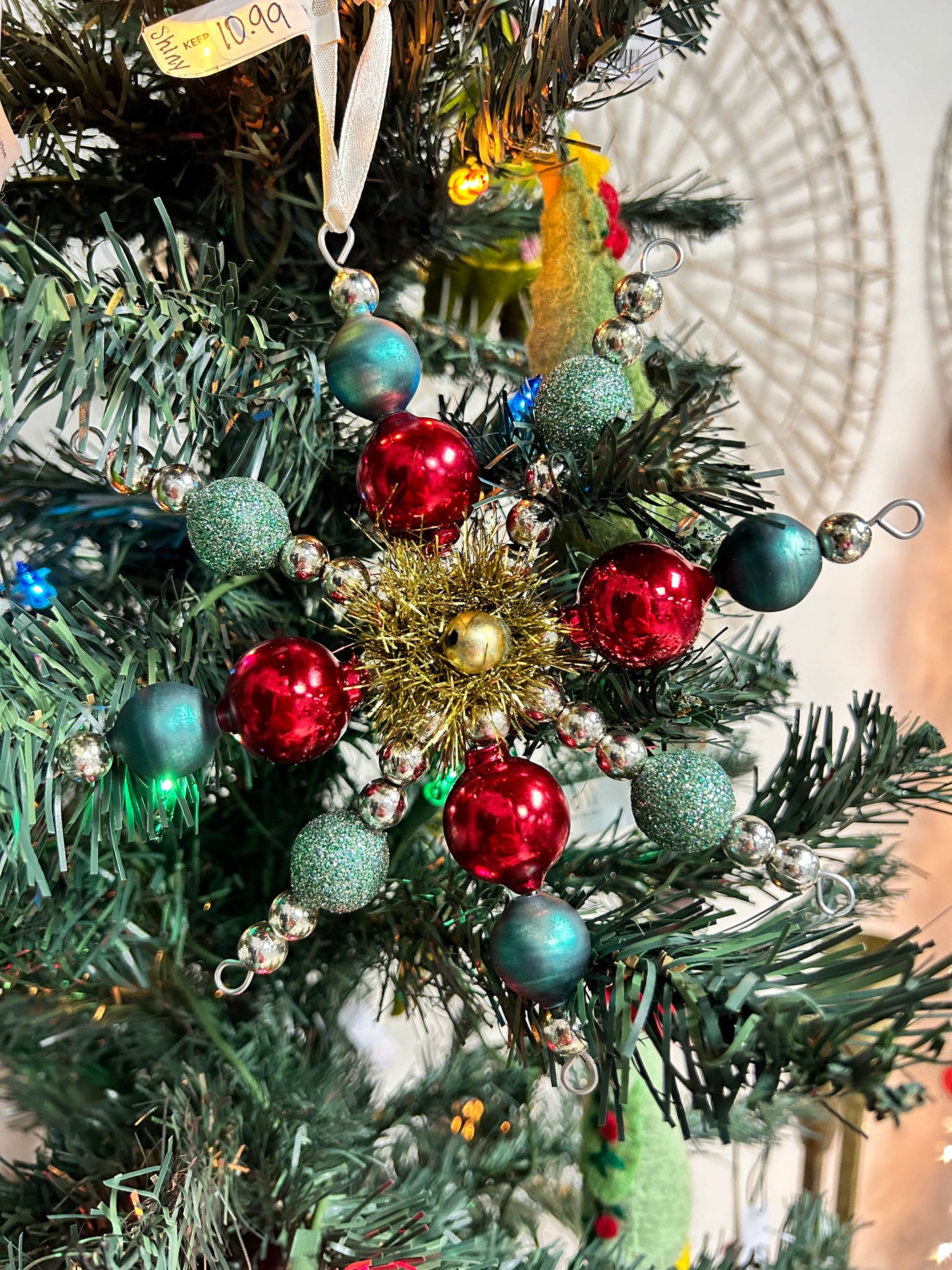 Glass Beaded Snowflake Ornament