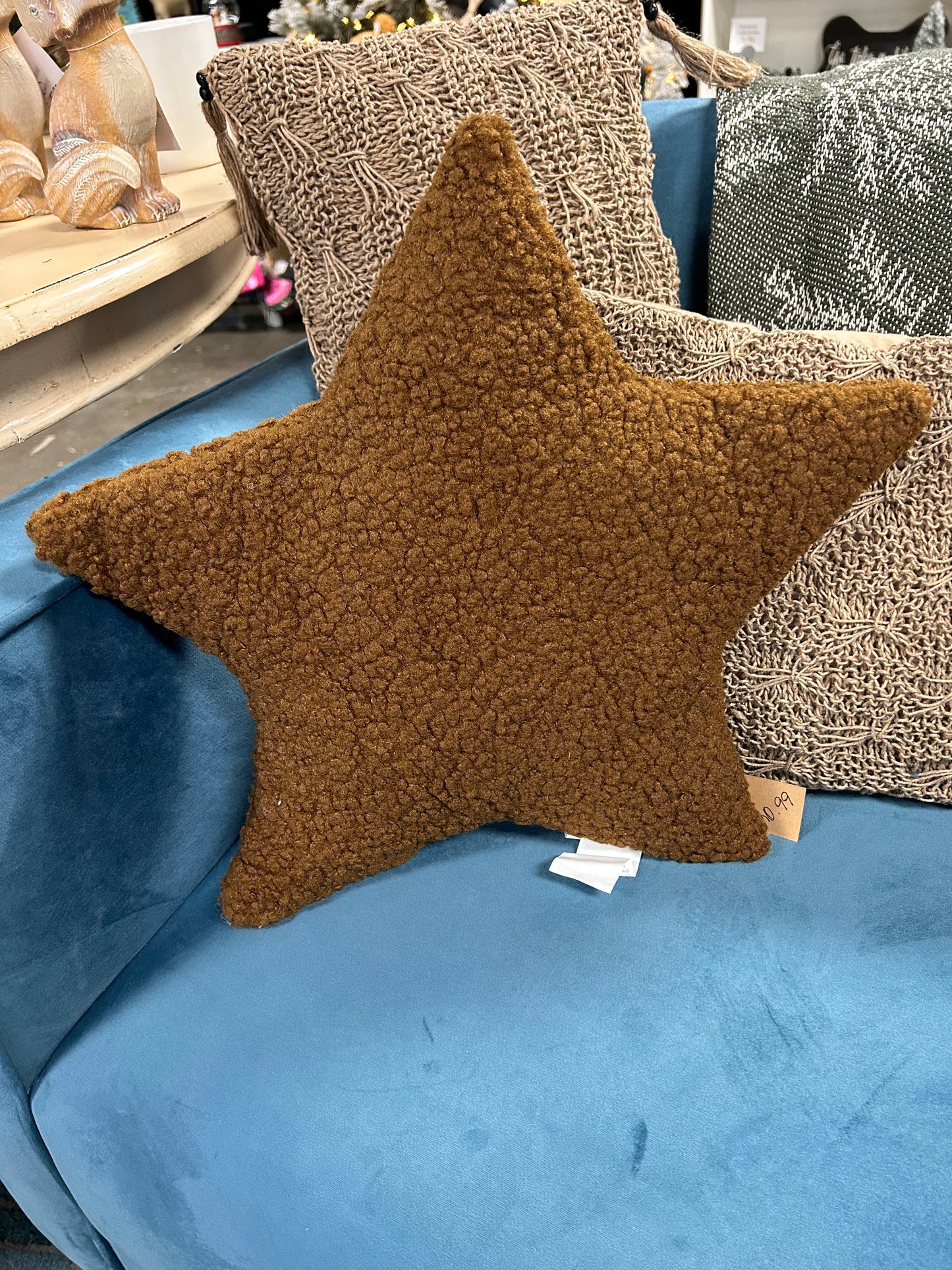 Faux Star Sherpa Pillow