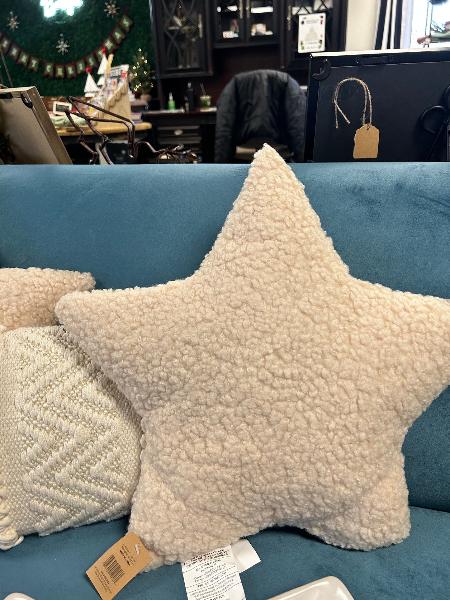 Faux Star Sherpa Pillow