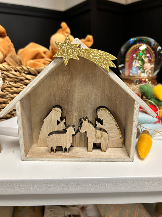 Wood Nativity Set￼