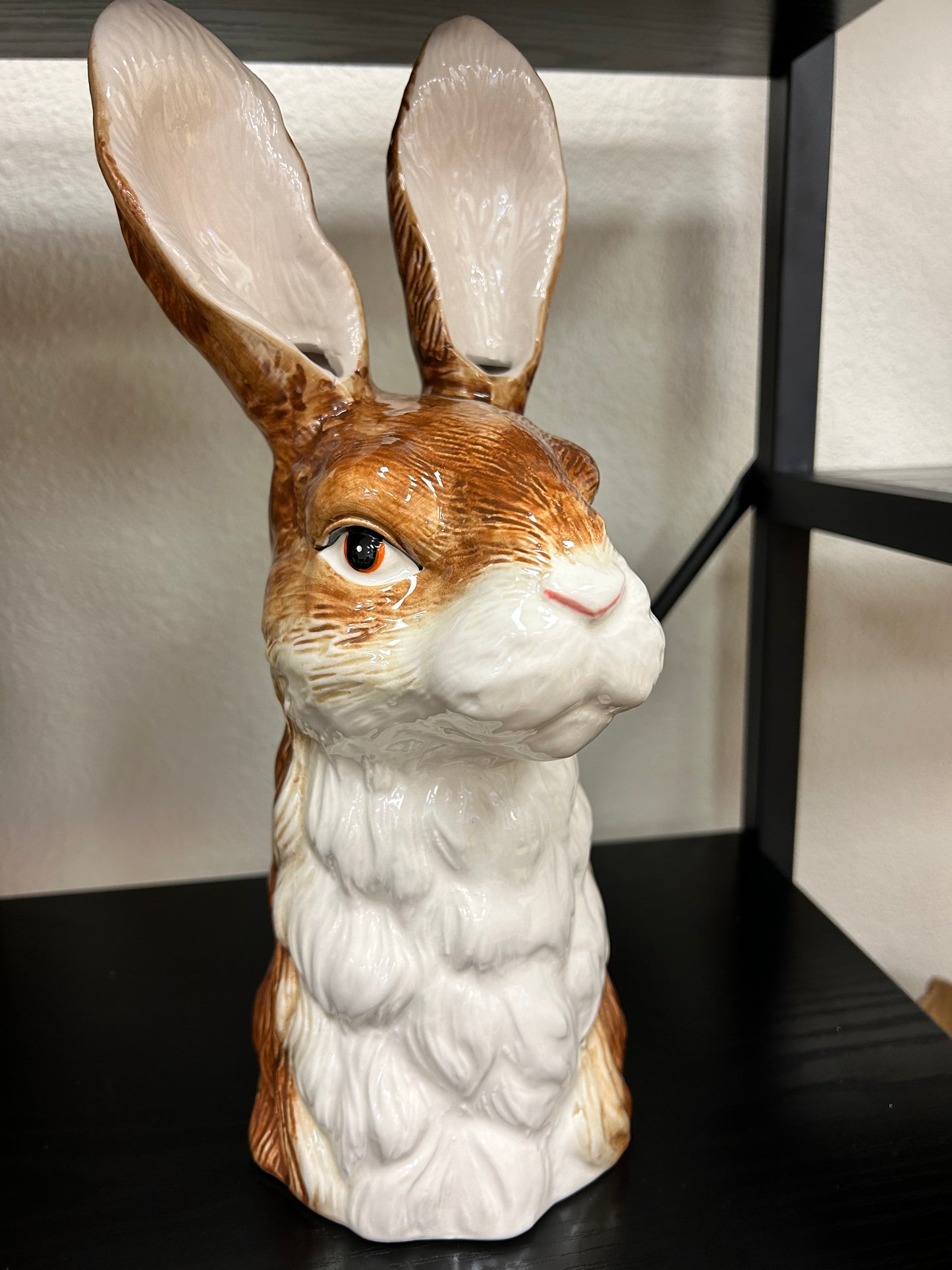 Hand-Painted Stoneware Rabbit Vase