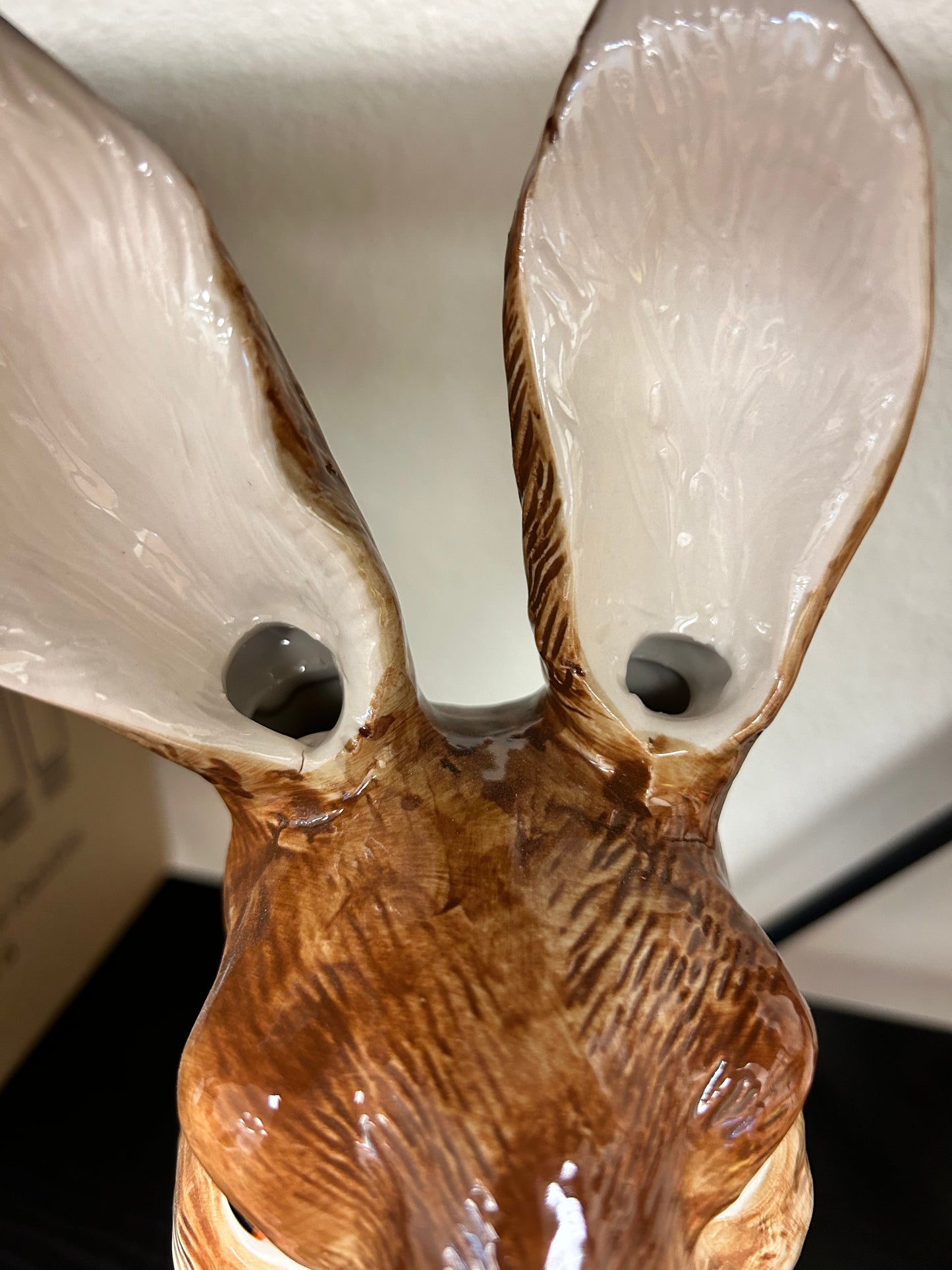 Hand-Painted Stoneware Rabbit Vase