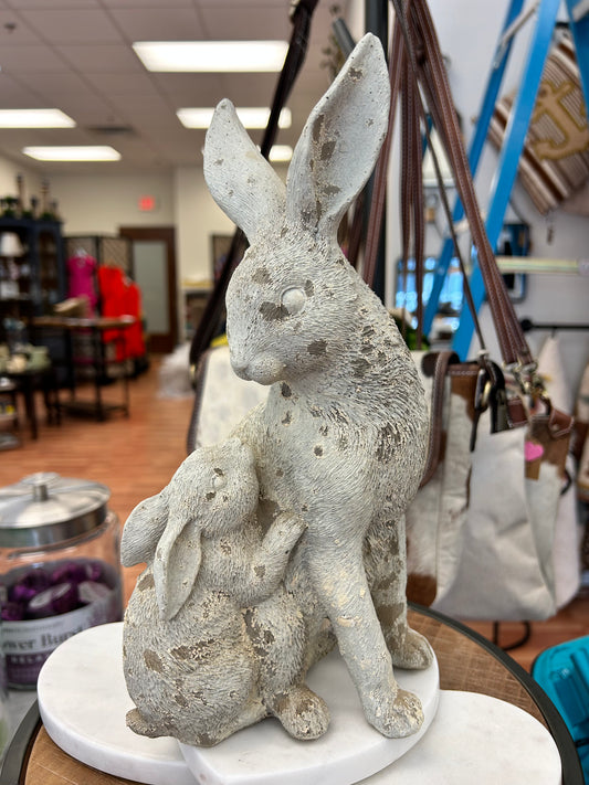 Resin Mama & Baby Standing Bunnies