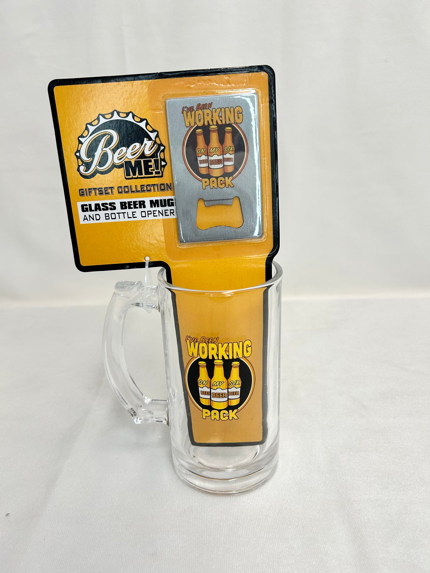 Glass Beer Mug with Bottle Opener