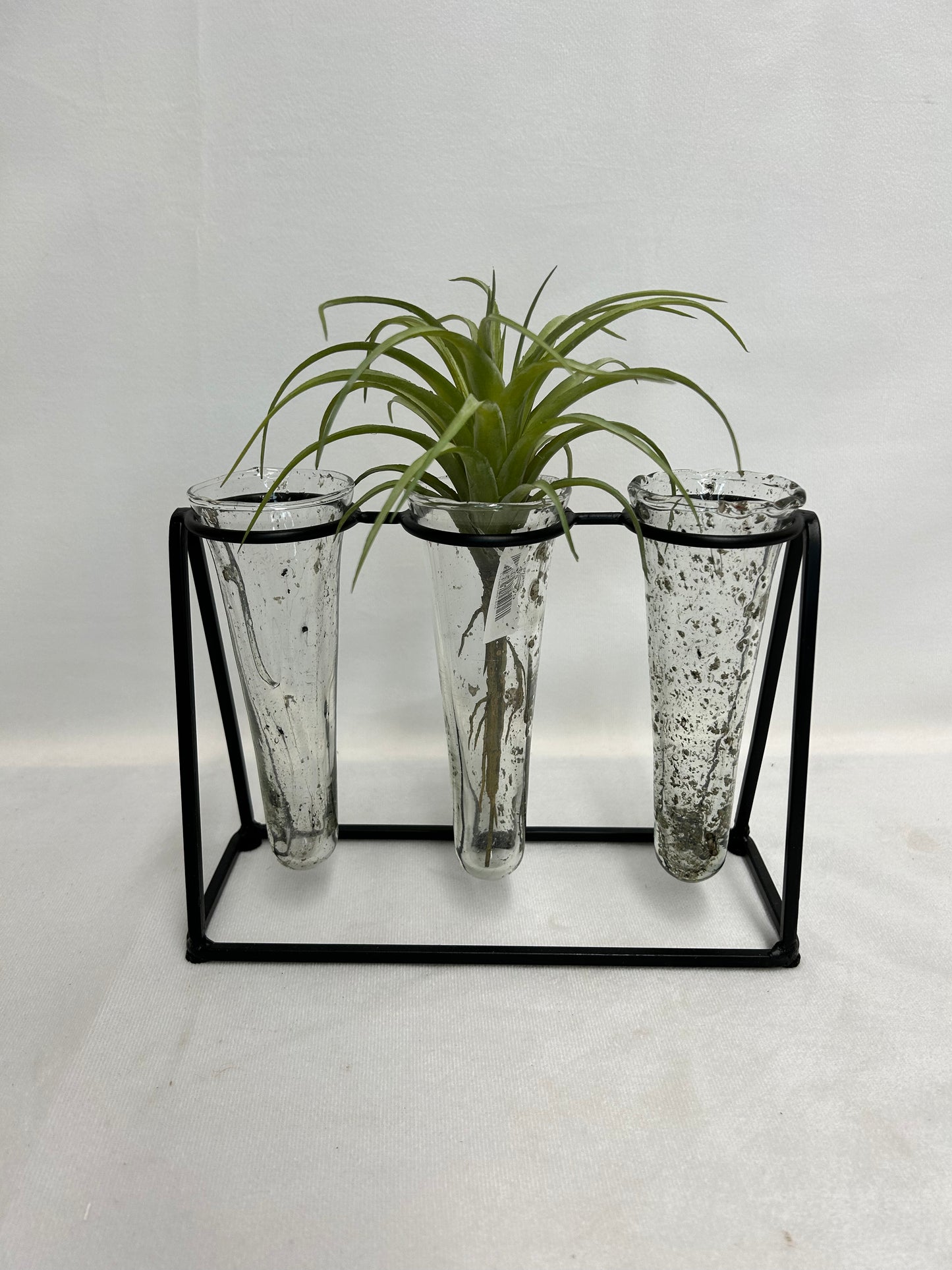 Metal Stand with Blown Glass Vases