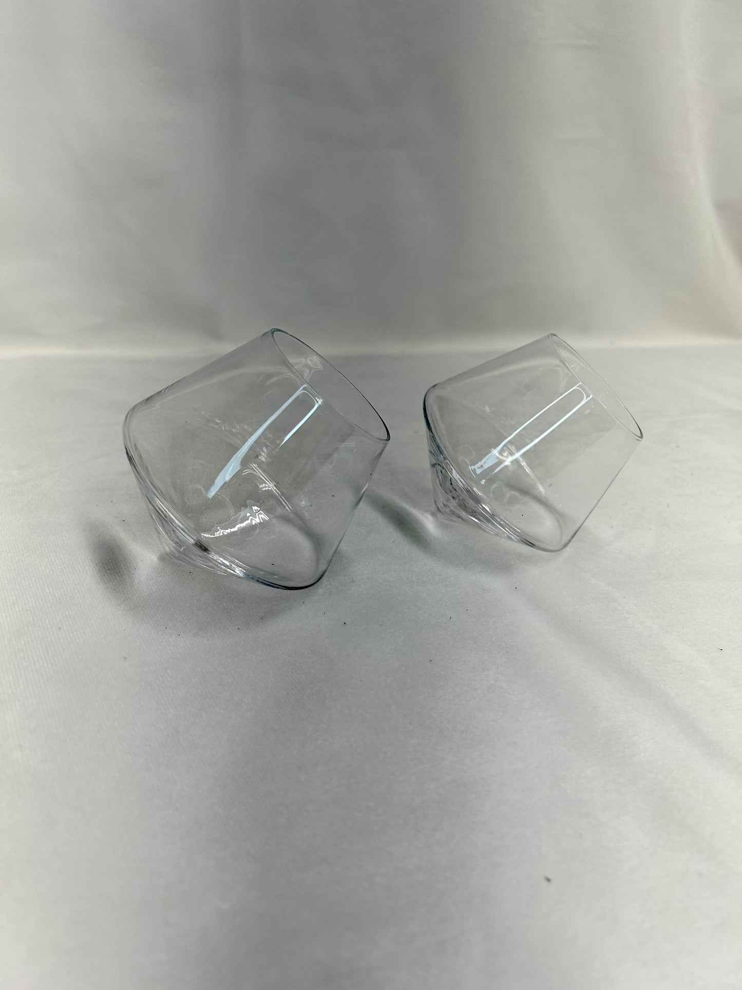 Set of 2 Tilted Bourbon Glasses