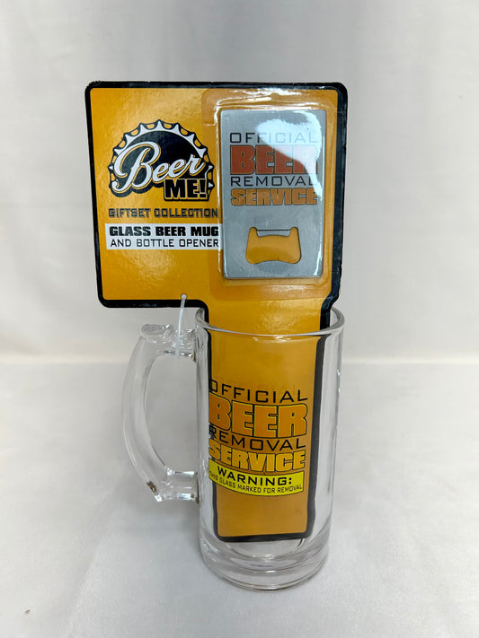 Glass Beer Mug with Bottle Opener