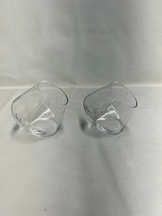 Set of 2 Tilted Bourbon Glasses